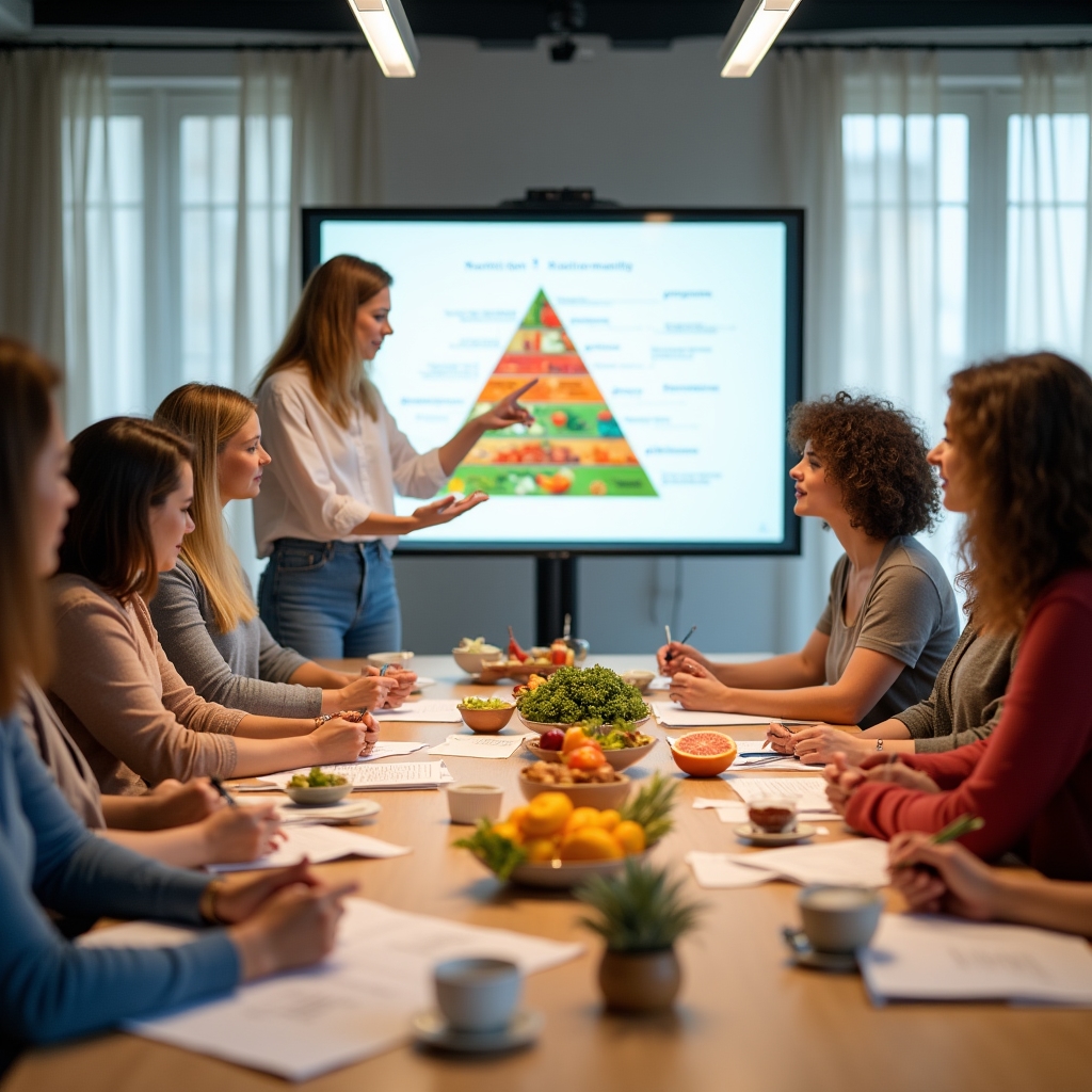 Táplálkozási oktatás workshopon, csoportos tanulás